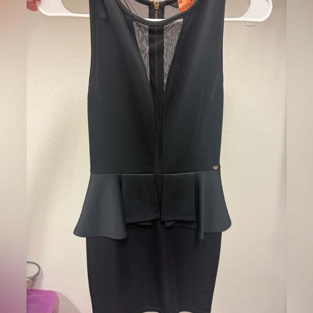 Guess Marciano Elegant Black Peplum Dress